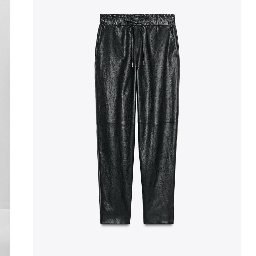 BNWT Zara faux leather black trousers XS